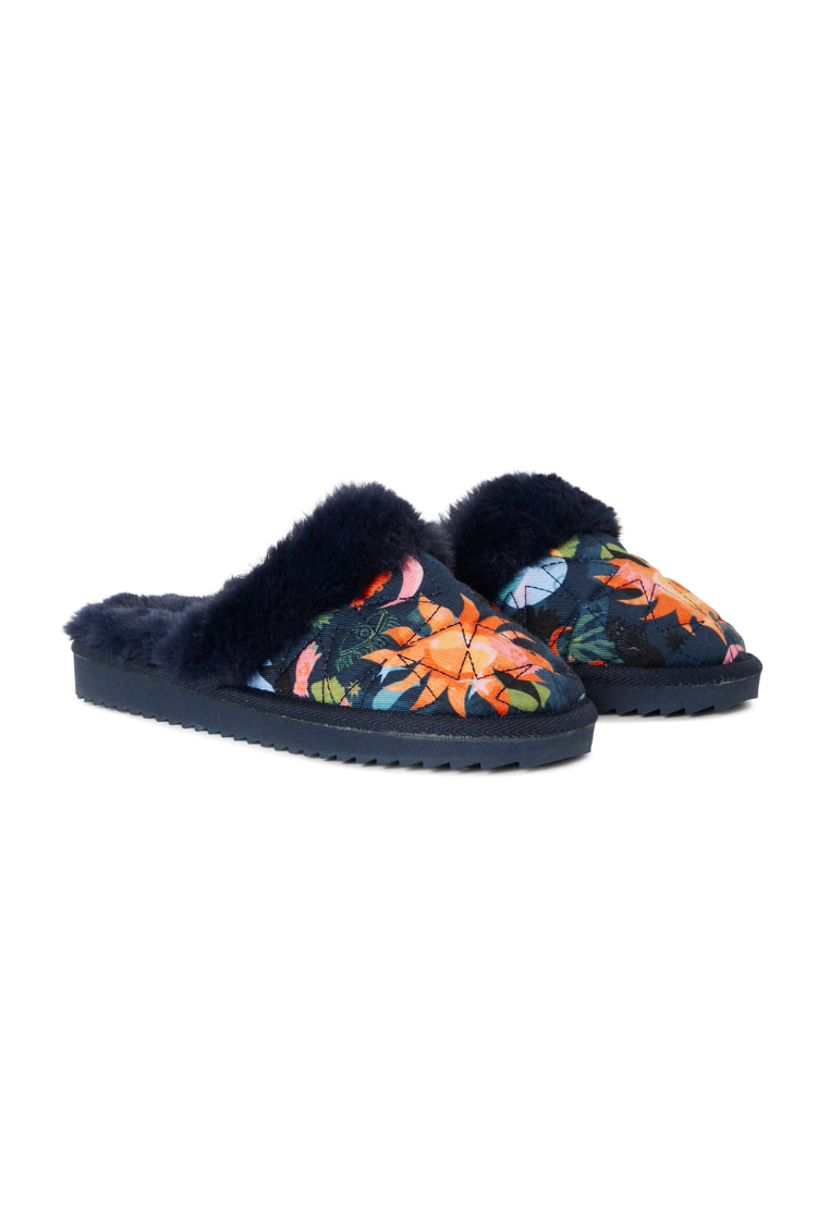 Navy Charm Mule Slippers