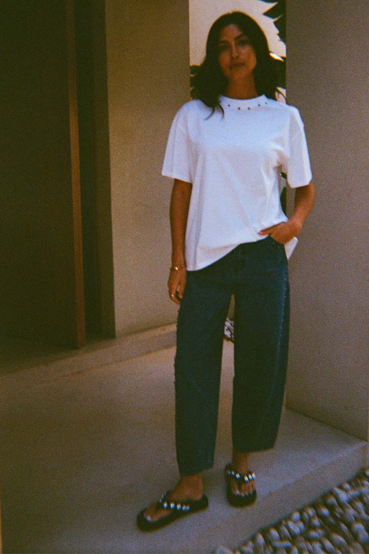 White Studded T-Shirt