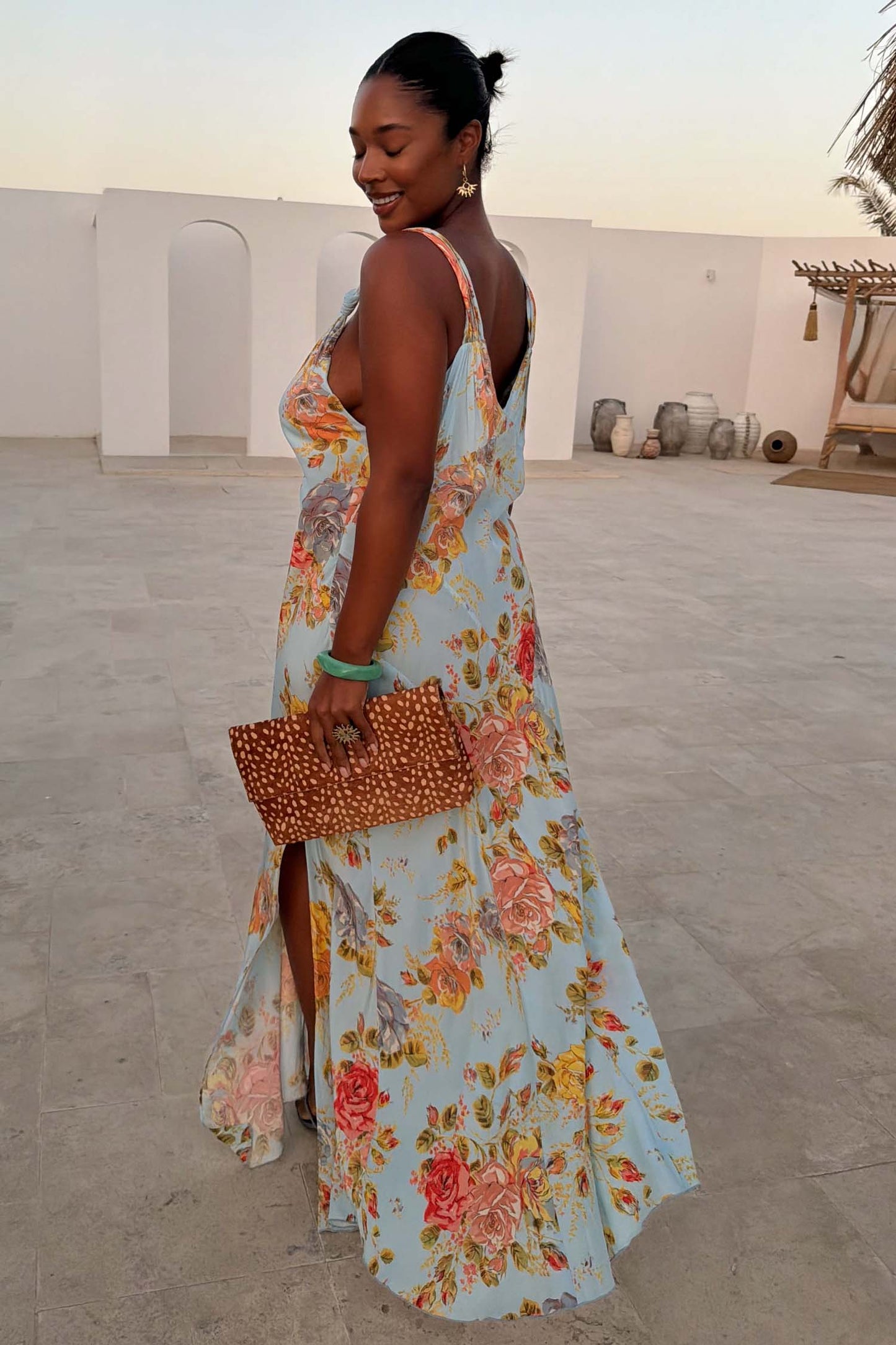 Sky Blue Floral Sofia Dress