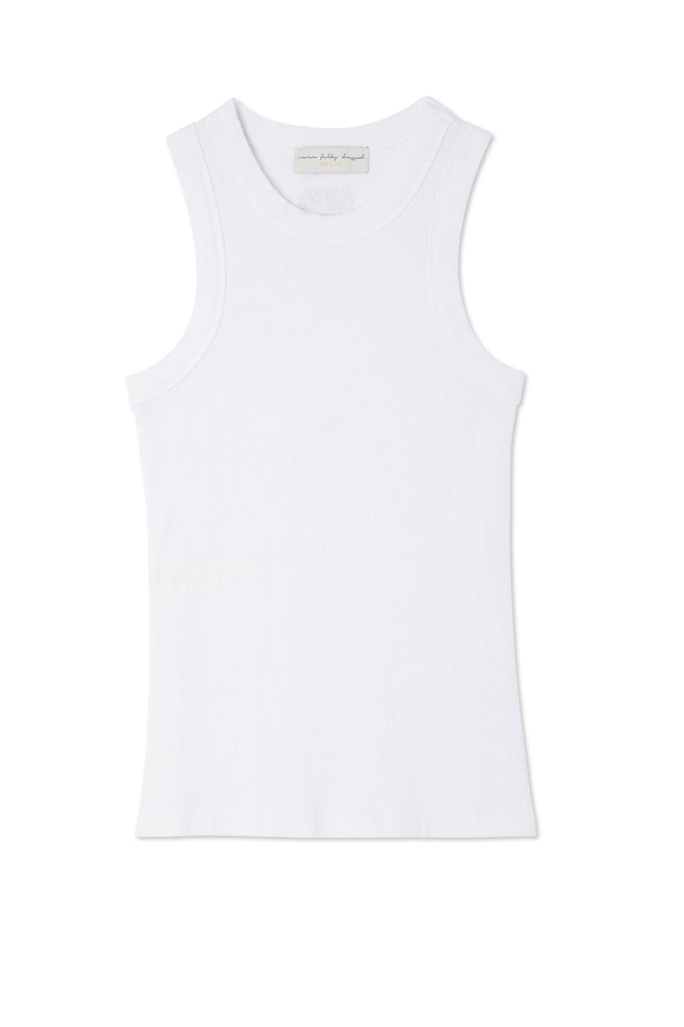 White Ribbed Tank