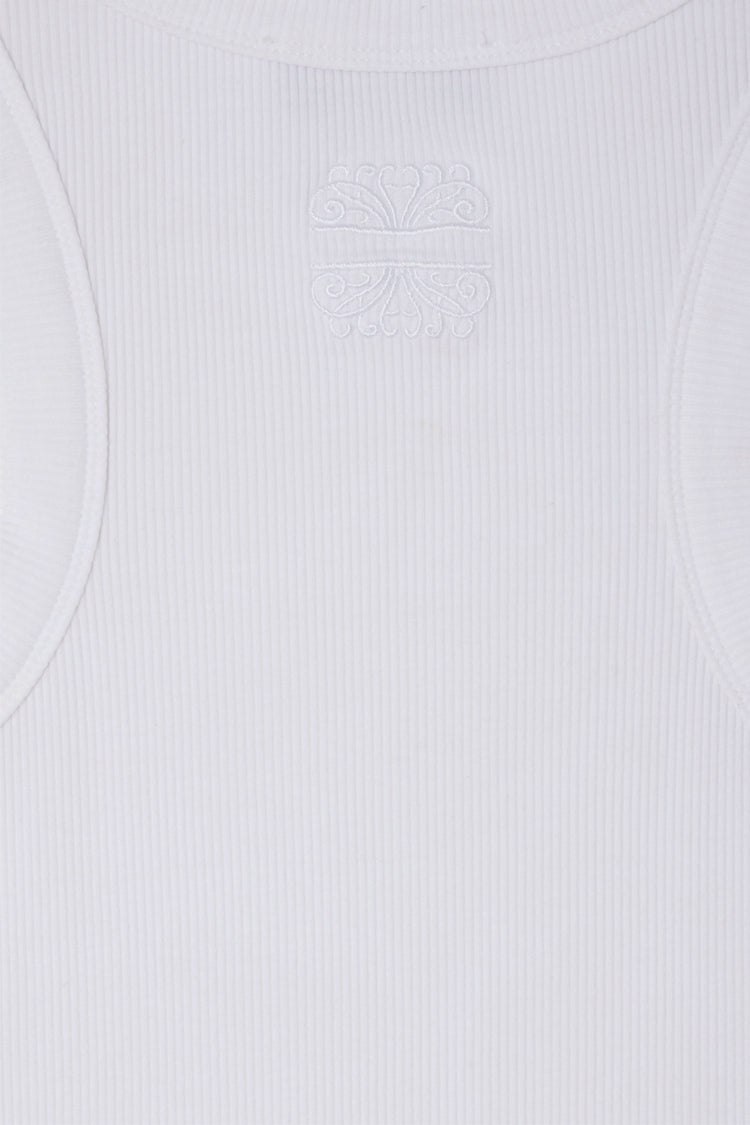 White Ribbed Tank