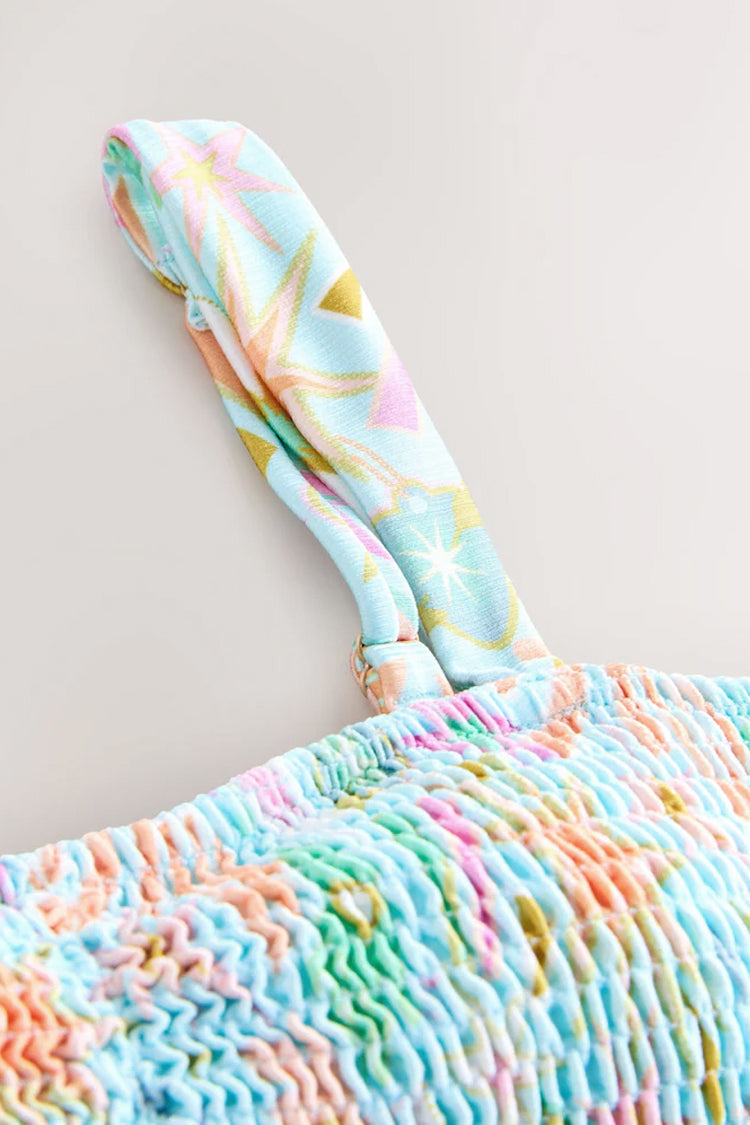 Blue Dreamer Shirred Bandeau Top