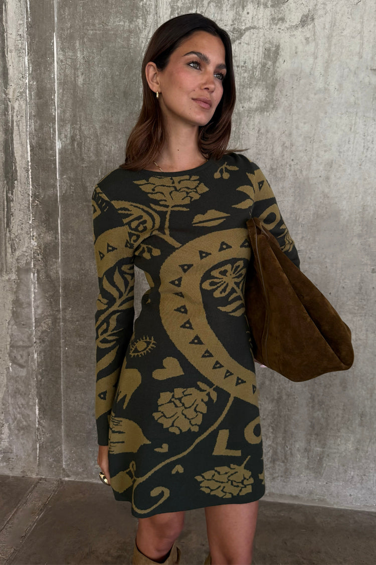 Olive Amara Knit Mini Dress Petite