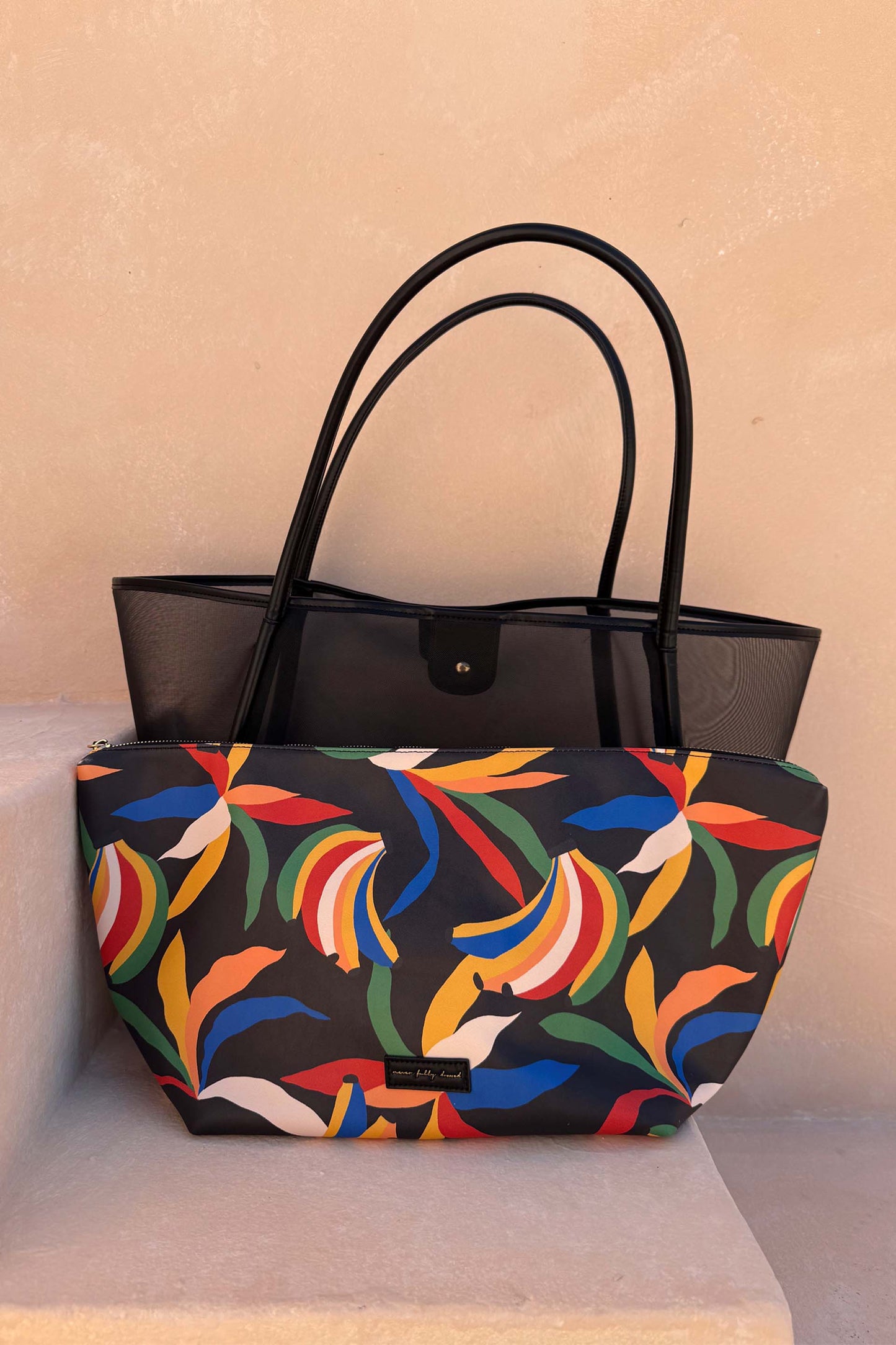 Black Mesh Tote Bag