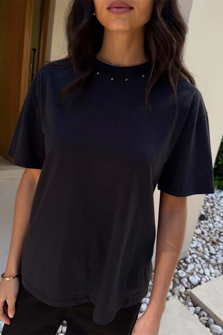 Black Studded T-Shirt