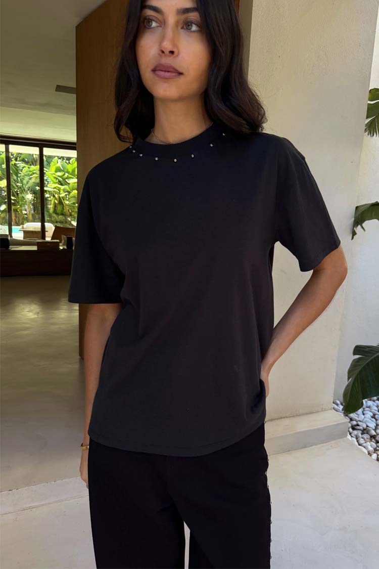 Black Studded T-Shirt