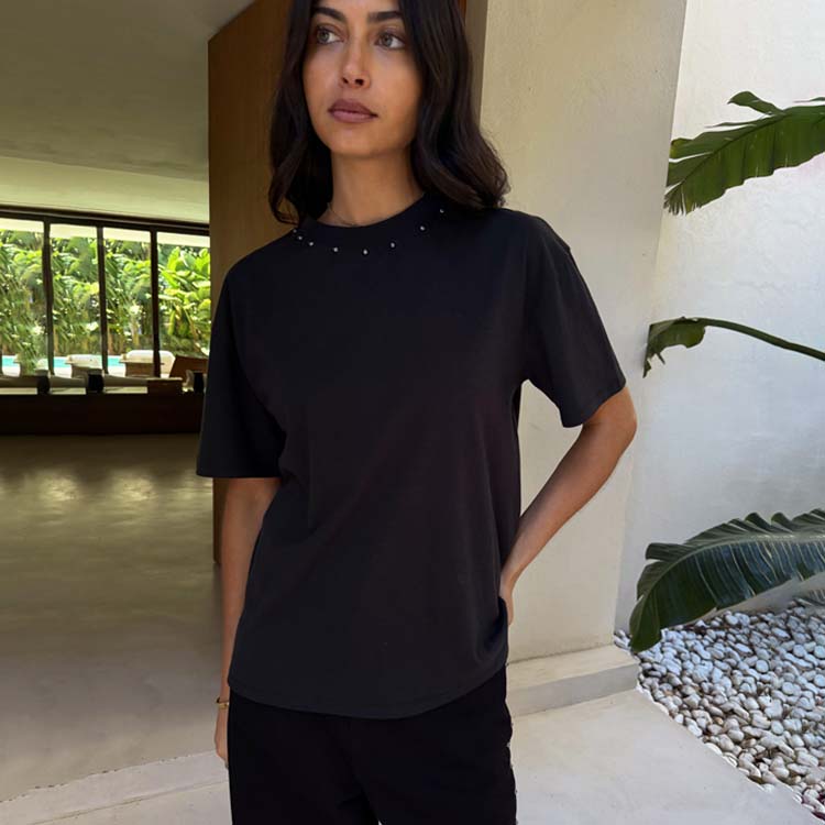 Black Studded T-Shirt