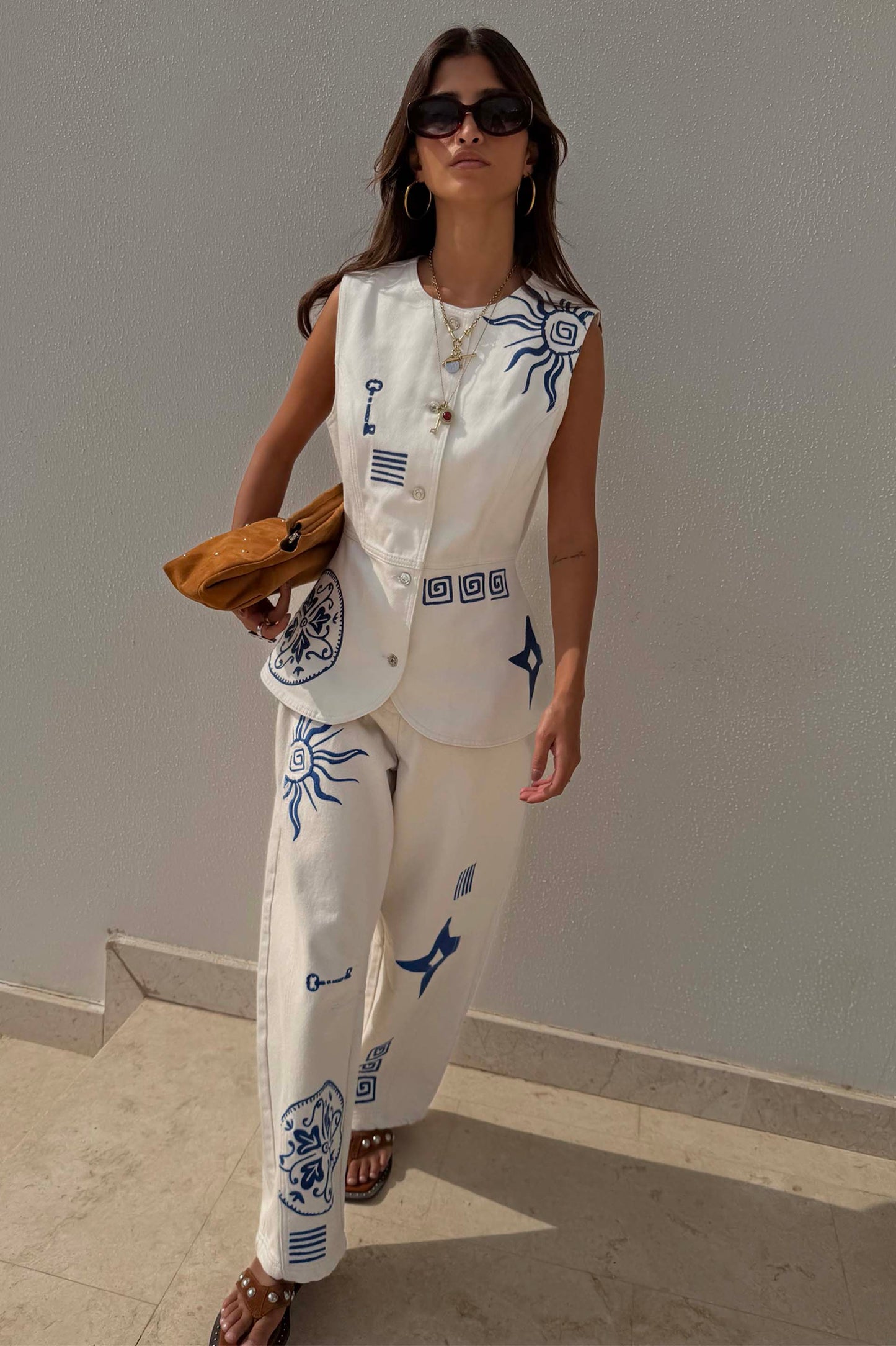 Dolce Vita Embroidered Denim Waistcoat