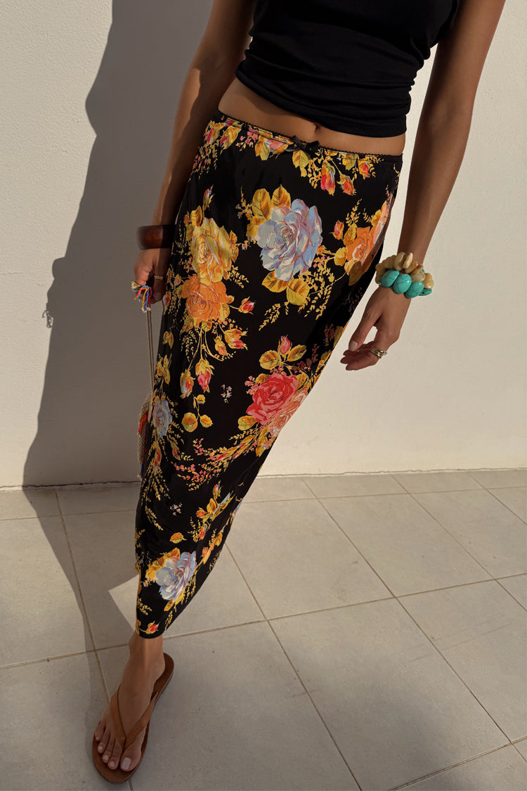 Black Floral Sofia Maxi Skirt