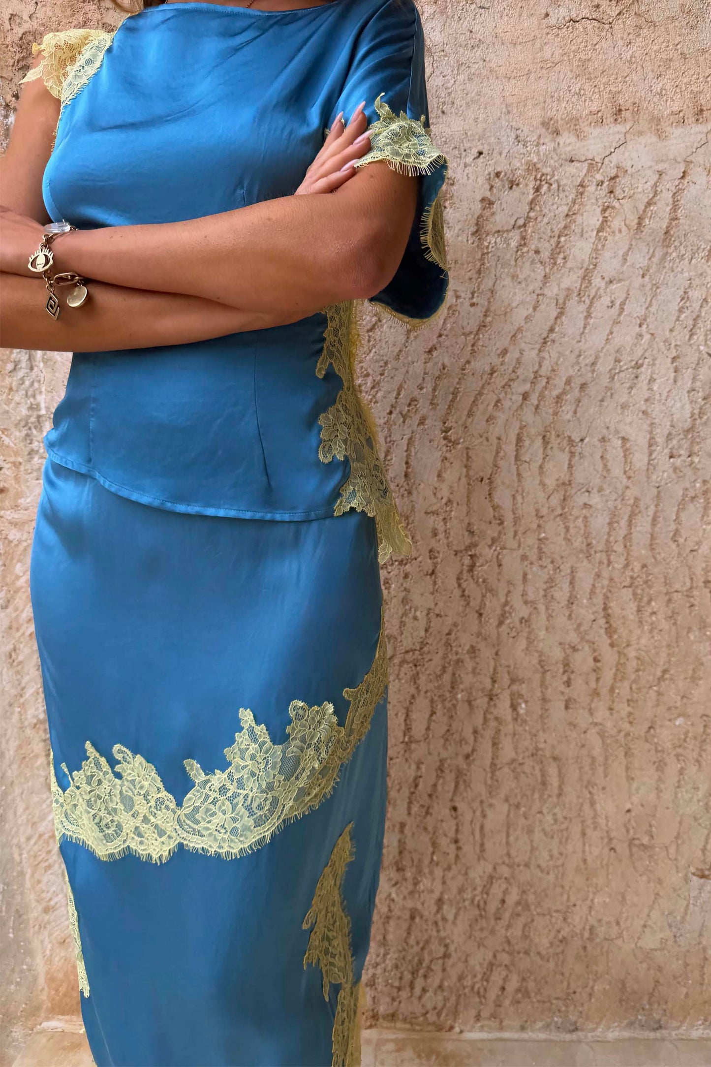 Blue and Lemon Millie Skirt