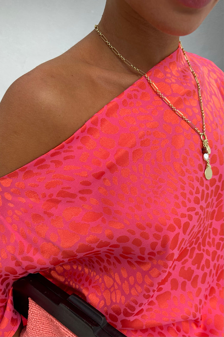 Pink Animal Jacquard Mini Tilly Dress