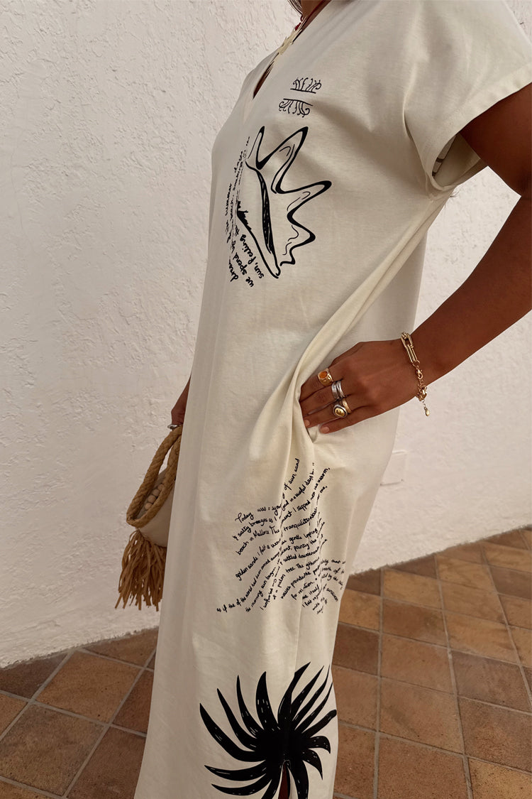 Cream Palma T Shirt Dress