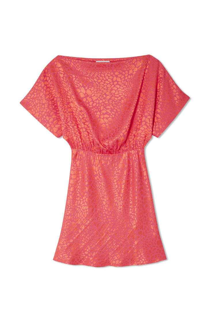 Pink Animal Jacquard Mini Tilly Dress