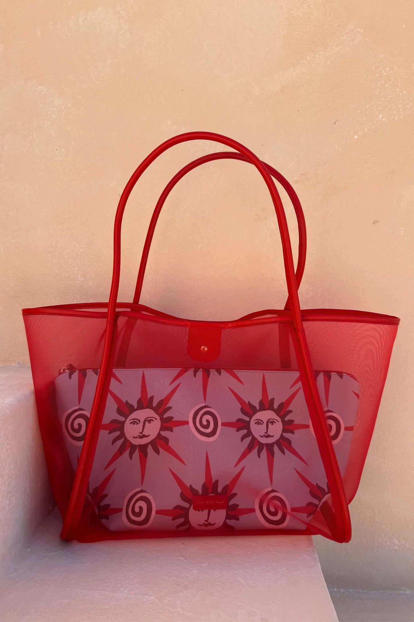 Red Mesh Tote Bag