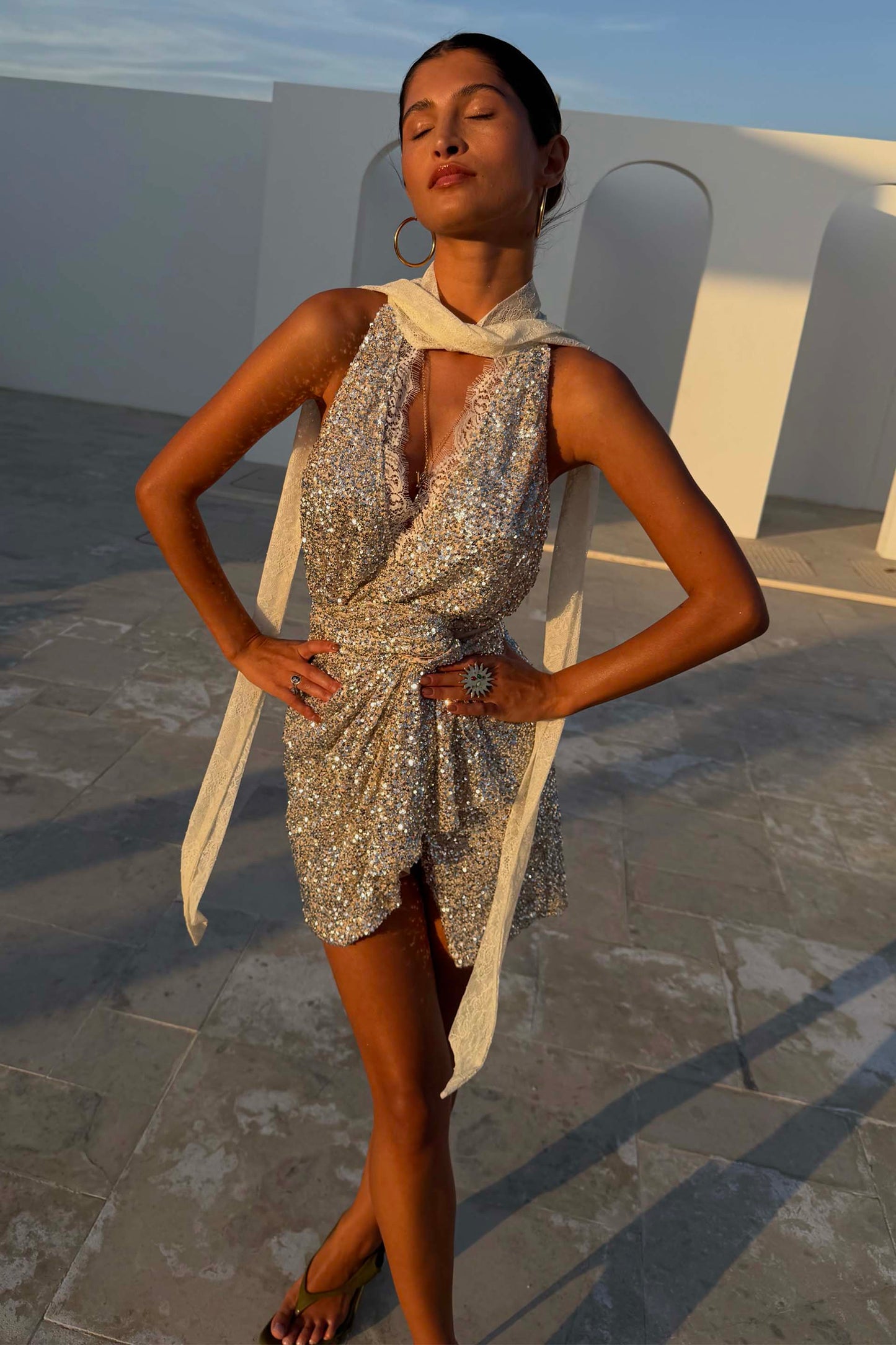 Sequin Lily Top