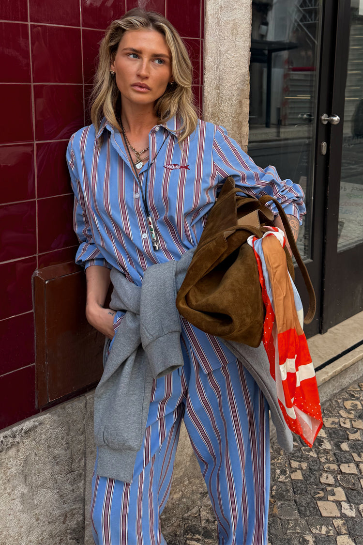 Blue Cotton Stripe Miley Shirt