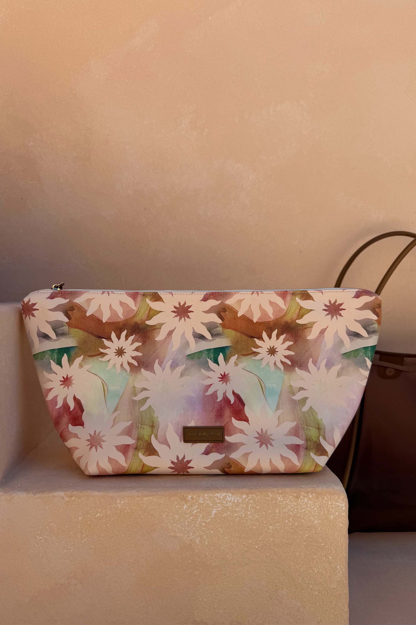 Tan Mesh Tote Bag