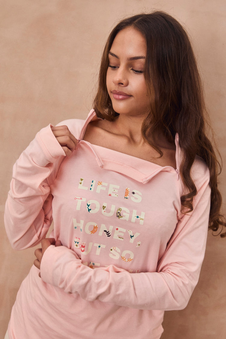 Pink Life is Tough Long Sleeve Accessible T-Shirt